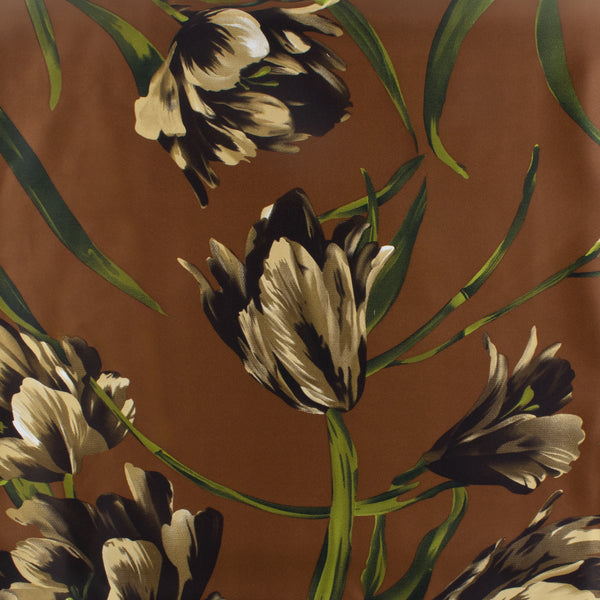 Printed Satin Velvet - ESTELLA - 011 - Brown