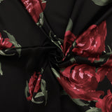 Printed Satin - GABRIELLA - 010 - Black