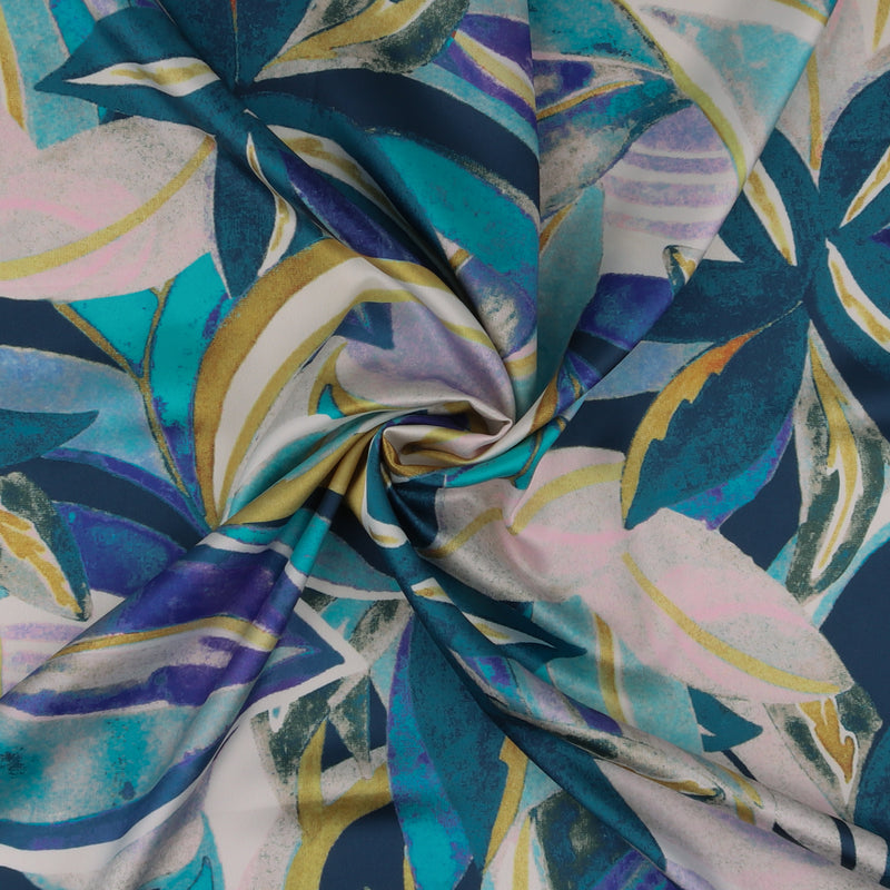 Printed Satin - GABRIELLA - 015 - Blue