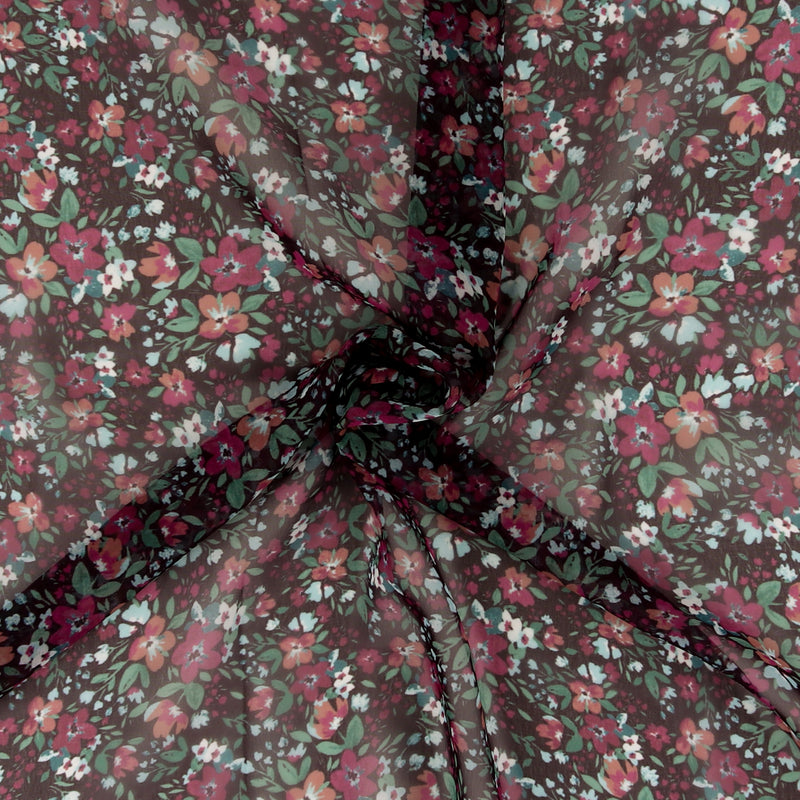 Chiffon Imprimé - GABRIELLA - 003 - Vin rouge