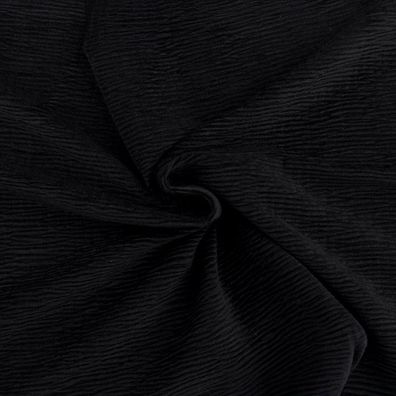 Velours Froissé Uni - DÉTENTE - 001 - Noir