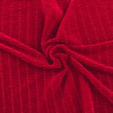 Velours Faux Plis Uni - VIENNA - 002 - Rouge Foncé