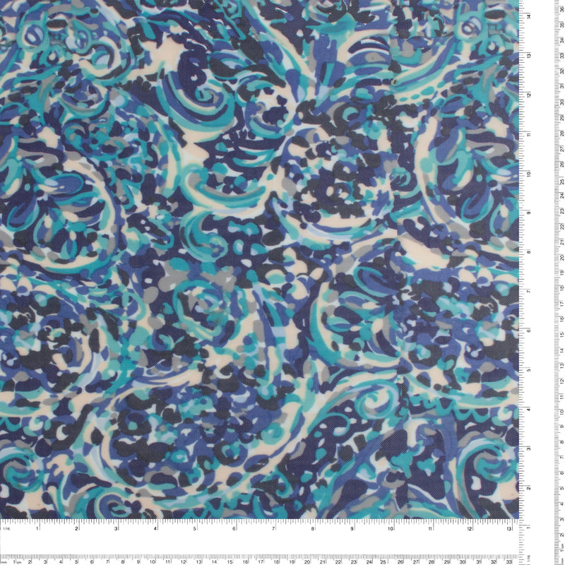 Digital Printed Mesh - Eloise - 004 - Turquoise