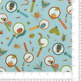 Northcott - Printed Cotton - BACKYARD BUG COLLECTOR - 001 - Aqua