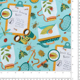 Northcott - Printed Cotton - BACKYARD BUG COLLECTOR - 005 - Aqua