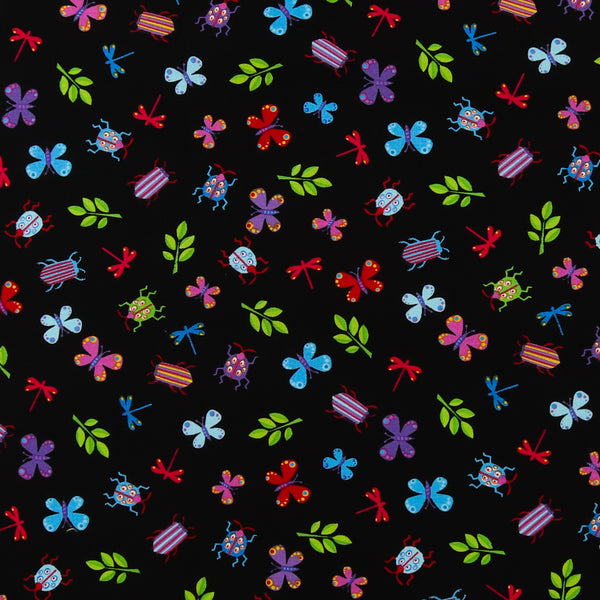 Henry Glass - Printed Cotton - CHEERFUL AND COLORFUL - 005 - Black