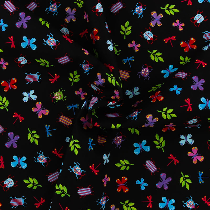 Henry Glass - Coton Imprimée - &lt;CHEERFUL AND COLORFUL&gt; - 005 - Noir