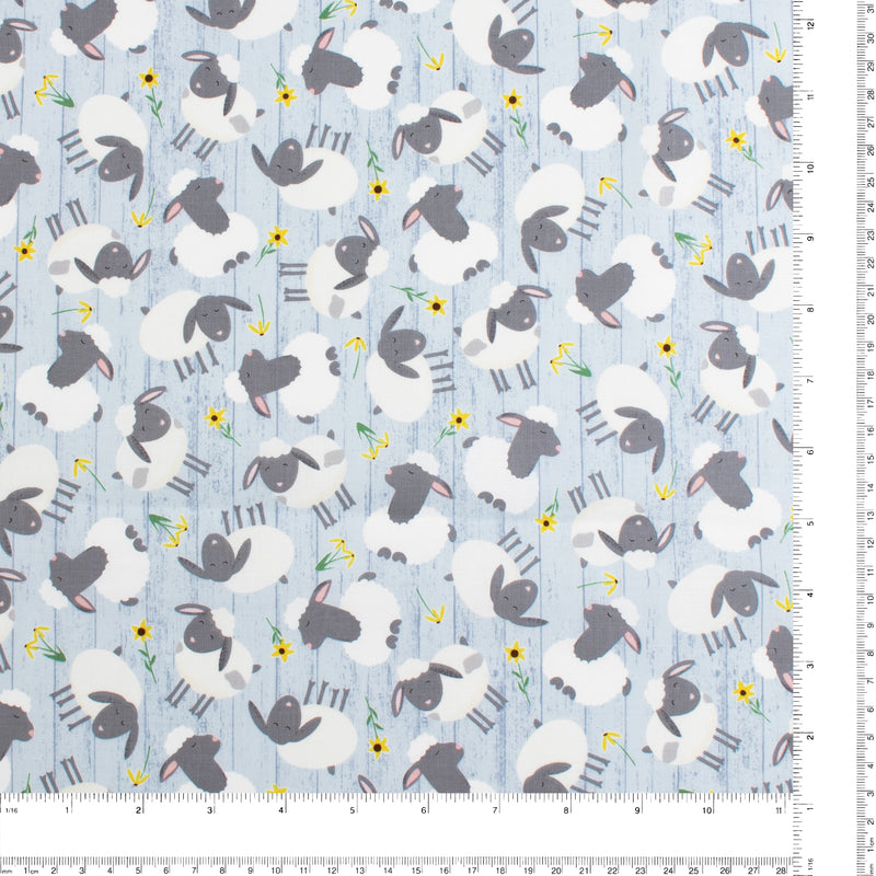 Studio E - Printed Cotton - FARM-TASTIC FRIENDS - 003 - Light Blue