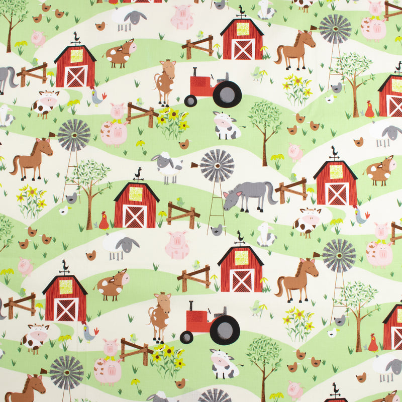 Studio E - Printed Cotton - FARM-TASTIC FRIENDS - 006 - Cream