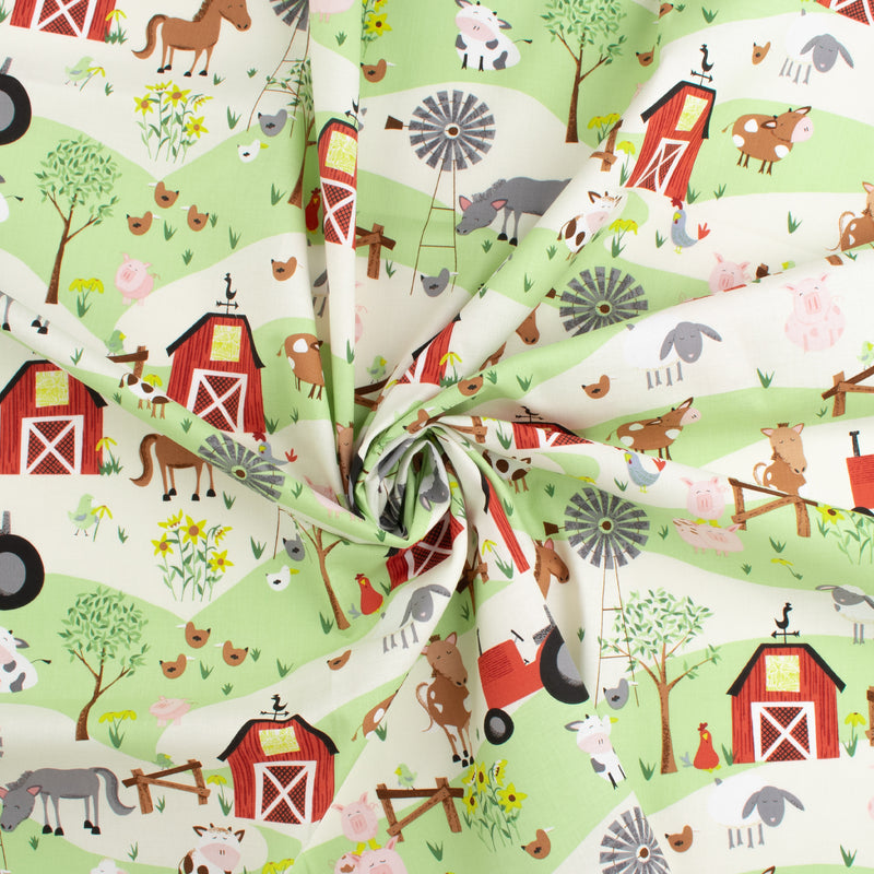 Studio E - Printed Cotton - FARM-TASTIC FRIENDS - 006 - Cream