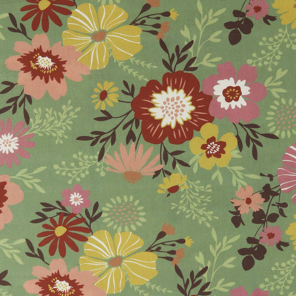 Printed Cotton - GLORIANA GARDEN - 002 - Moss