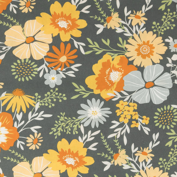 Printed Cotton - GLORIANA GARDEN - 003 - Pewter