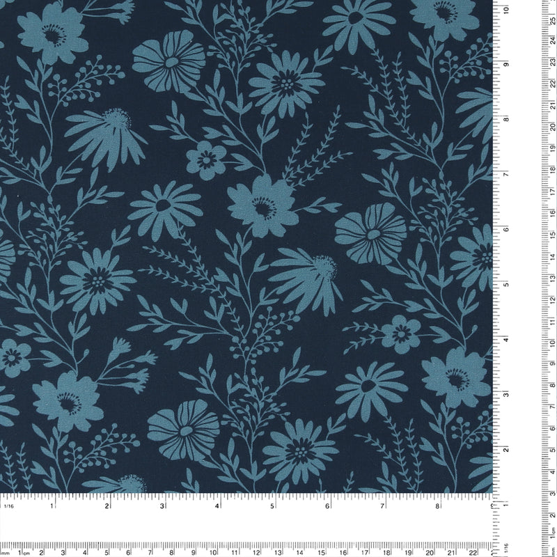 Printed Cotton - GLORIANA GARDEN - 009 -  Navy