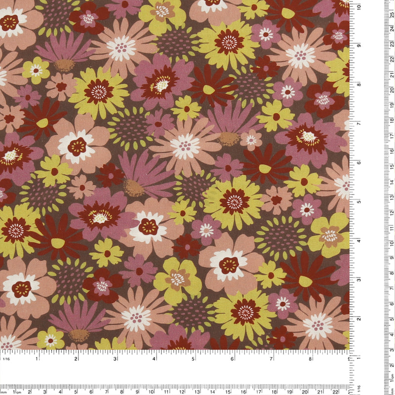 Printed Cotton - GLORIANA GARDEN - 015 - Marron