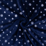 Foil Printed Chenille - SNOWFLAKE - 001 - Navy