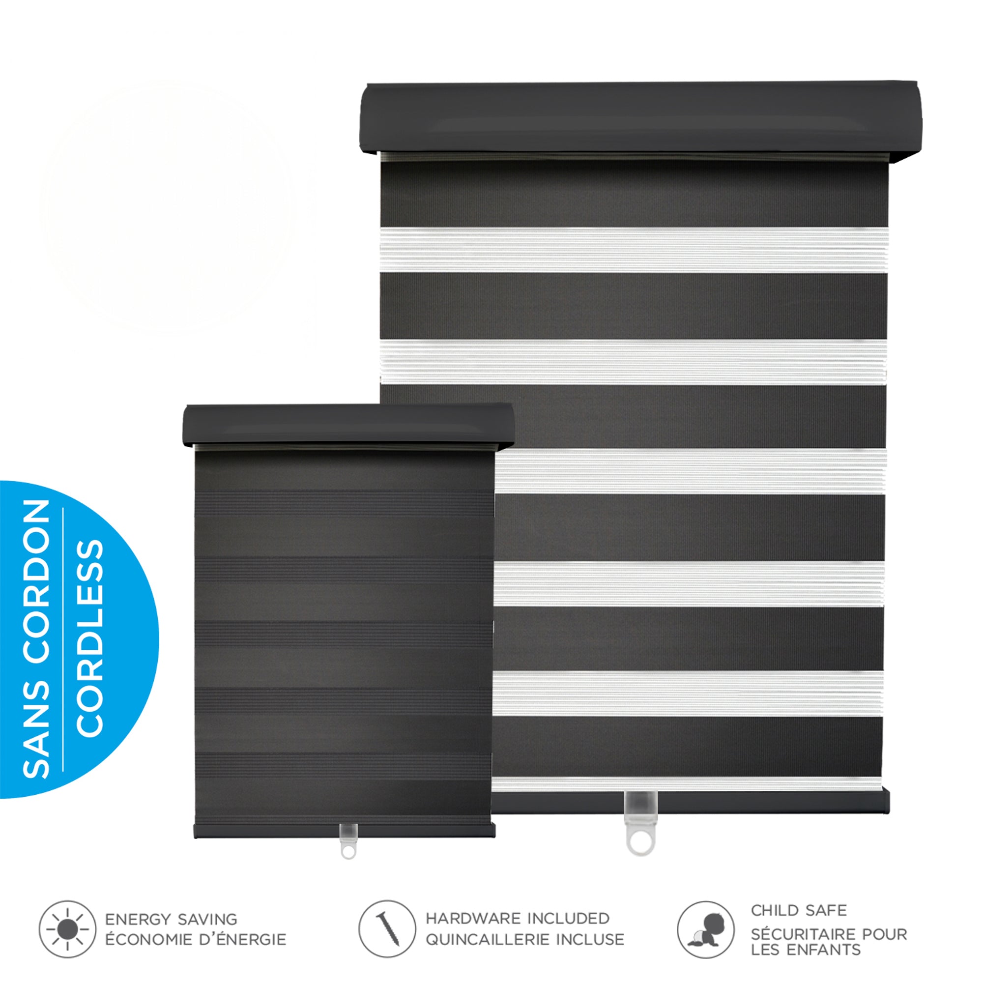 Cordless Light Filtering Shade - Black - 55 x 84 in – Fabricville