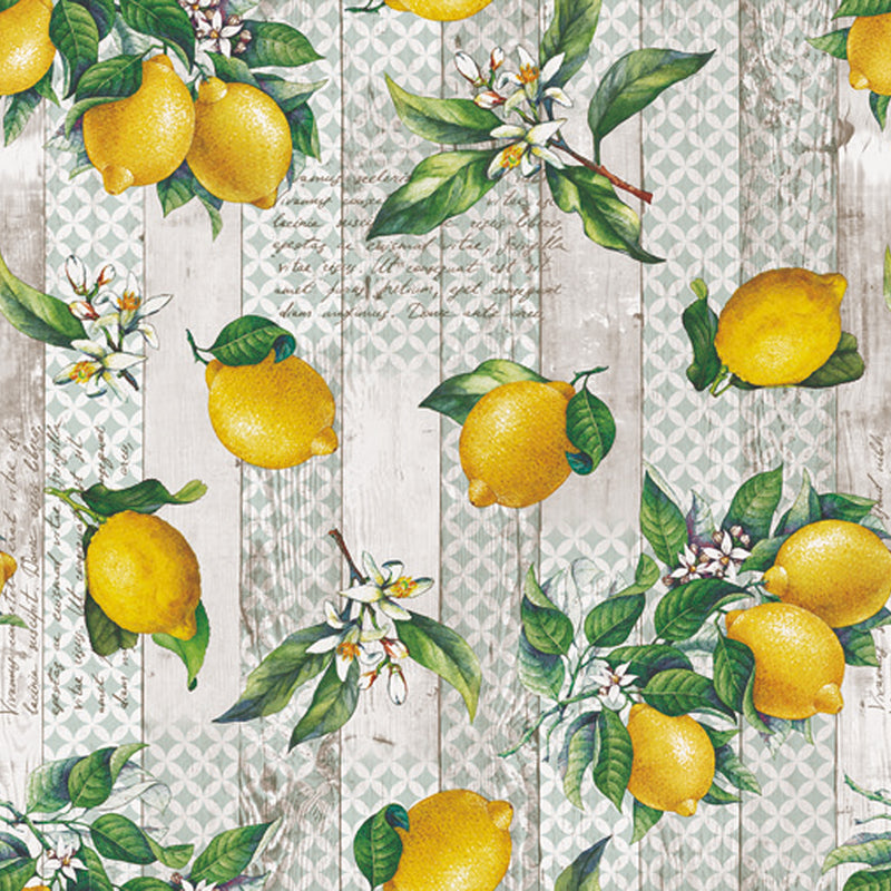 Home Decor Fabric - Tablecloth Vinyl - Lemon - Yellow