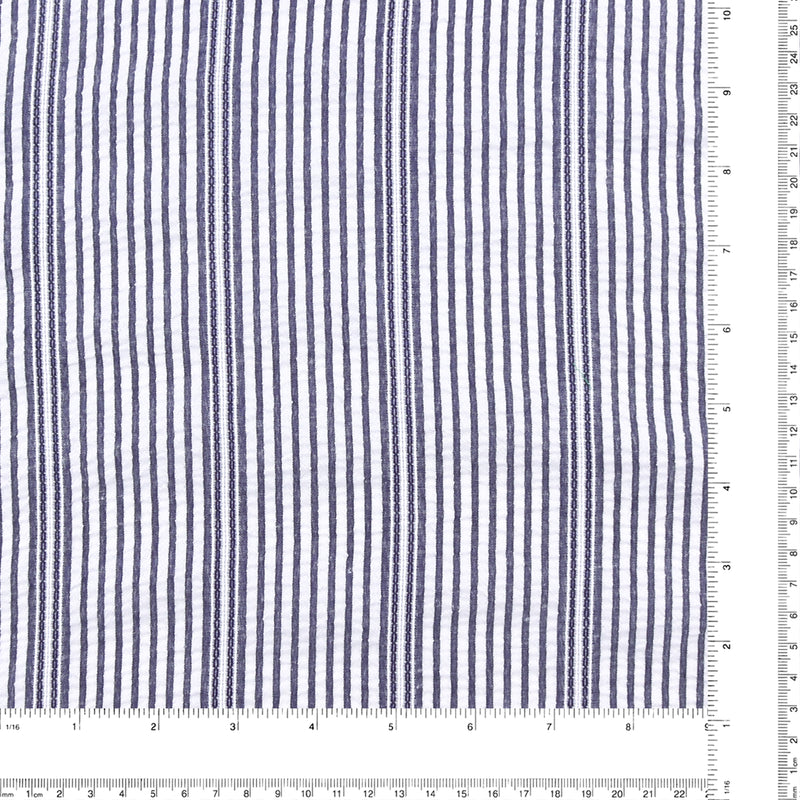 Mini Stripe Jacquard - DAISY - 001 - Navy