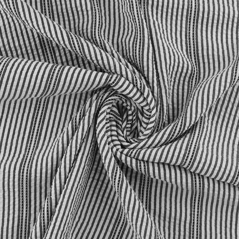 Mini Stripe Jacquard - DAISY - 007 - Black