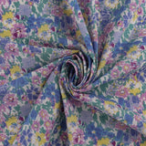 Coton Cloqué Imprimé - DAISY - 007 - Bleu