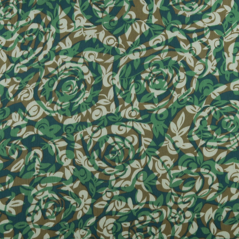 Printed Satin - TESSA - 001 - Green