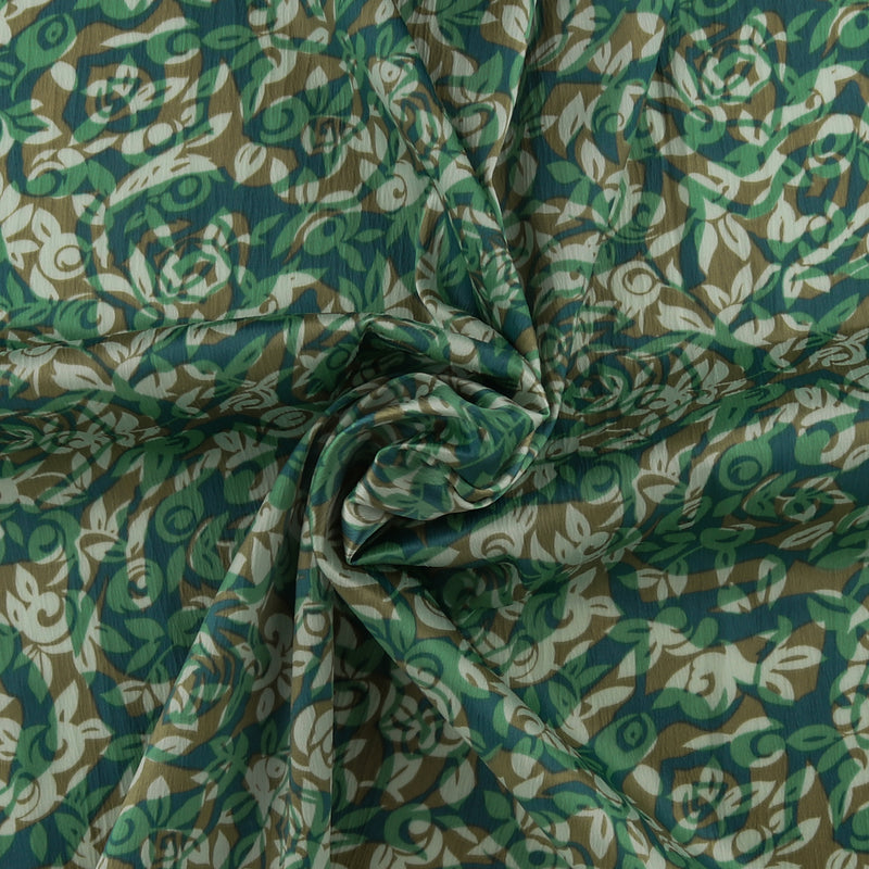 Printed Satin - TESSA - 001 - Green