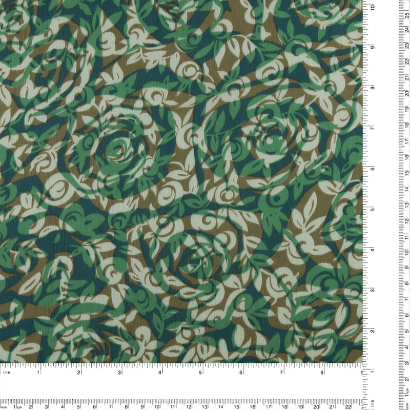 Printed Satin - TESSA - 001 - Green