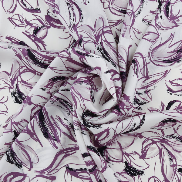 Printed polyester - TESSA - 005 - Mauve