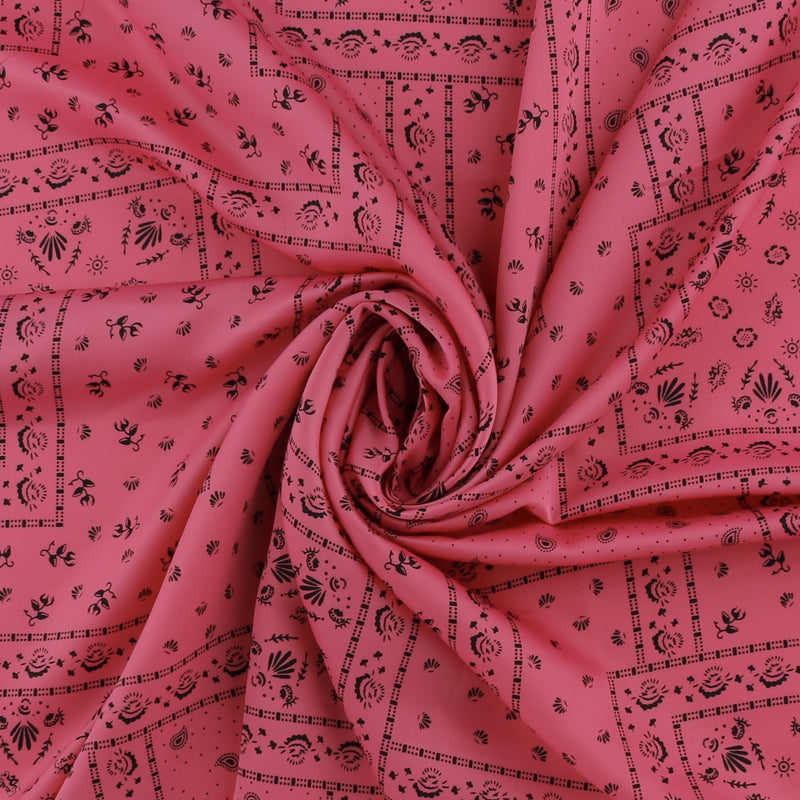 Printed Satin - TESSA - 007 - Pink