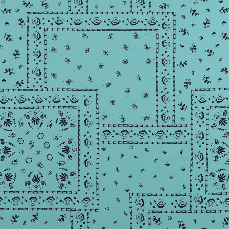 Printed Satin - TESSA - 008 - Aqua