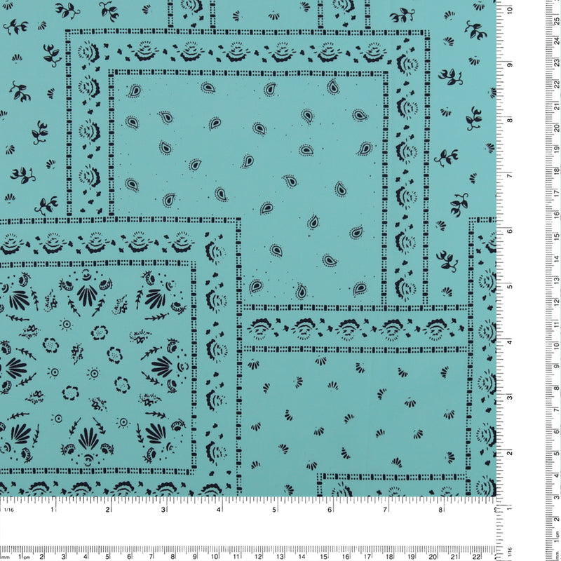 Printed Satin - TESSA - 008 - Aqua