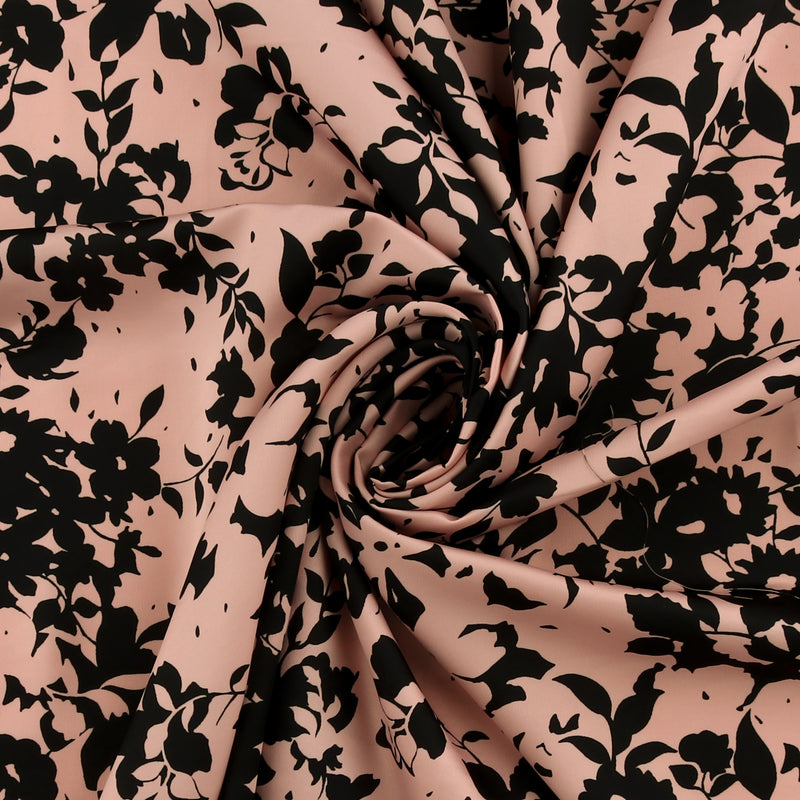 Printed Satin - TESSA - 009 - Dusty Pink