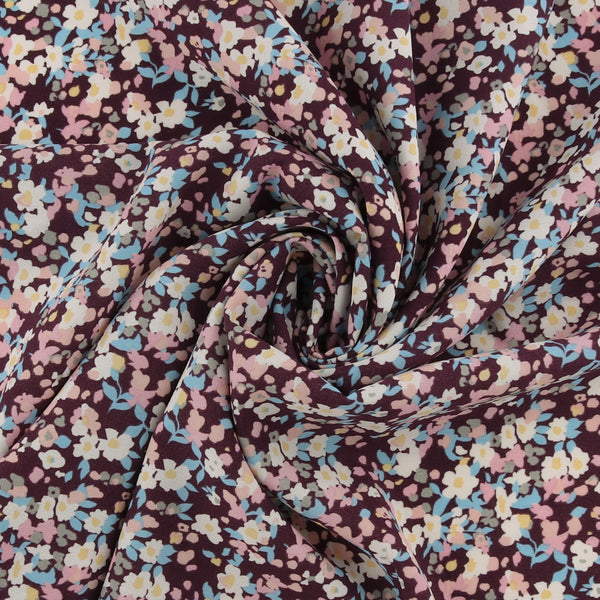 Printed polyester - TESSA - 013 - Plum