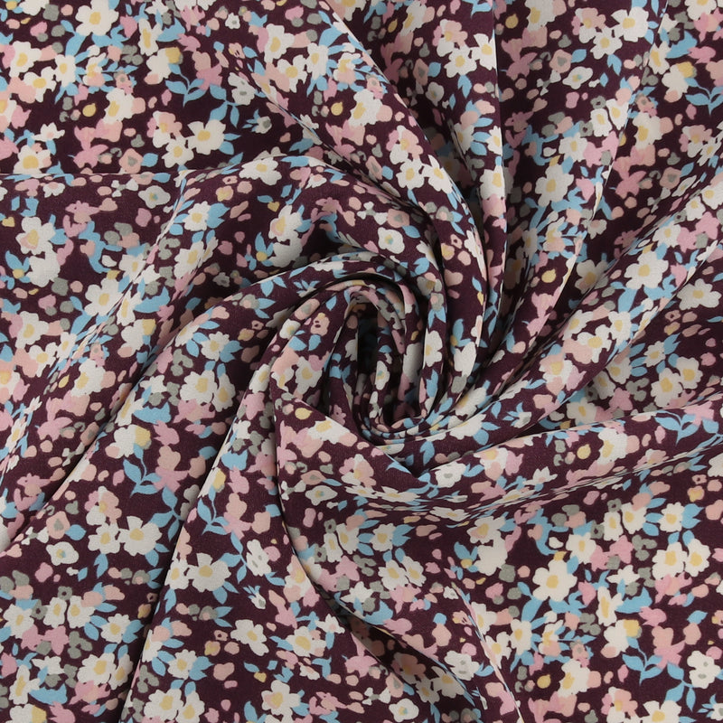 Printed polyester - TESSA - 013 - Plum