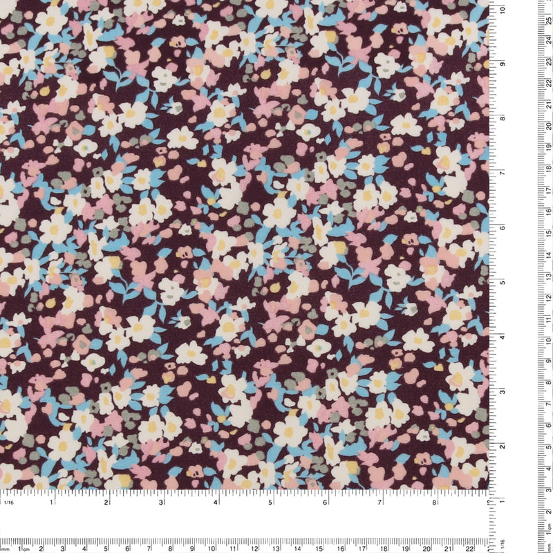 Printed polyester - TESSA - 013 - Plum