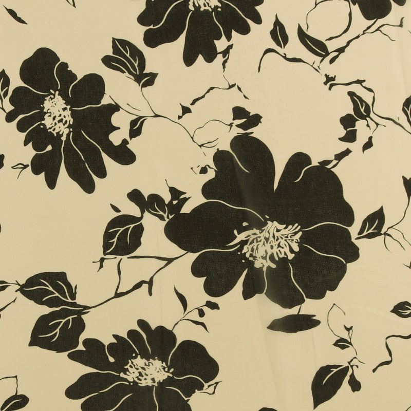 Printed Chiffon - TESSA - 026 - Black & ivory