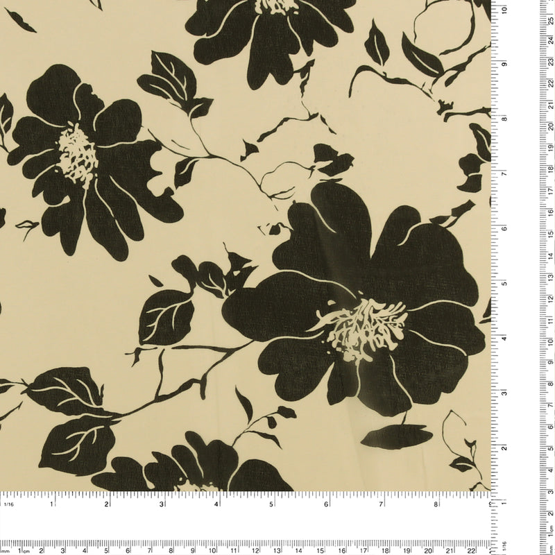 Printed Chiffon - TESSA - 026 - Black & ivory