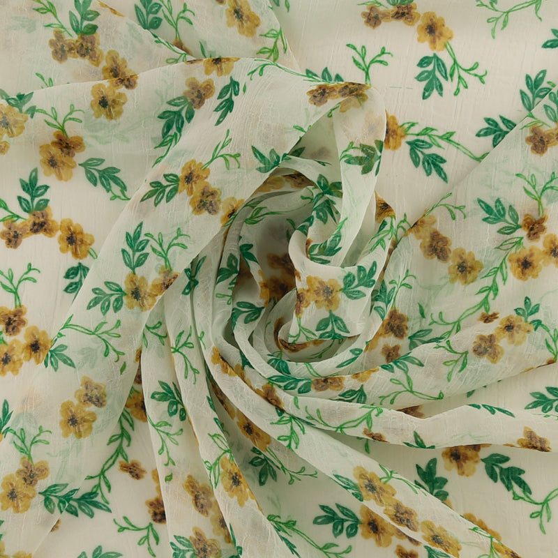 Printed Chiffon - TESSA - 030 - White