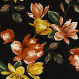 Printed Stretch Satin - LUNA - 003 - Black