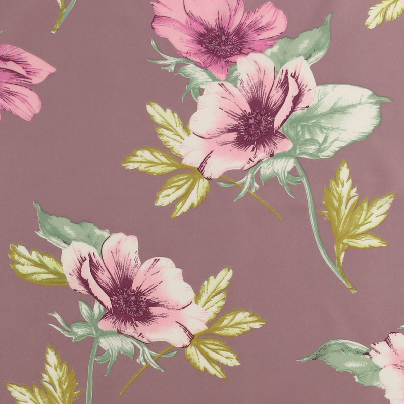 Printed Stretch Satin - LUNA - 006 - Dusty Rose