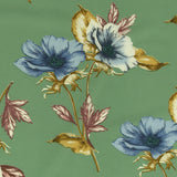 Printed Stretch Satin - LUNA - 007 - Green