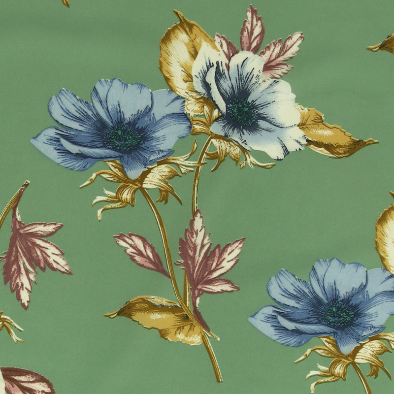 Printed Stretch Satin - LUNA - 007 - Green