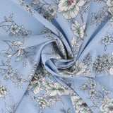 Printed Stretch Satin - LUNA - 016 - Blue