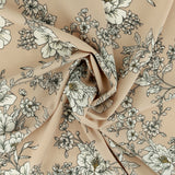 Printed Stretch Satin - LUNA - 017 - Beige