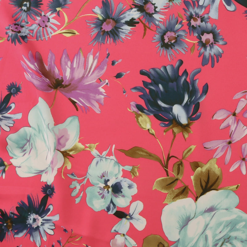 Printed Stretch Satin - LUNA - 020 - Pink
