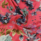 Printed Stretch Satin - LUNA - 020 - Pink
