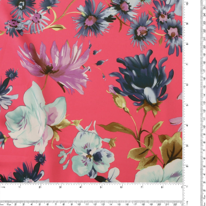 Printed Stretch Satin - LUNA - 020 - Pink