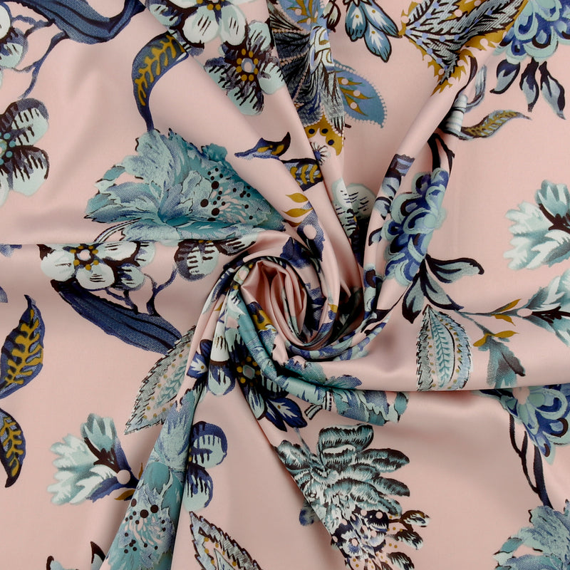 Printed Stretch Satin - LUNA - 021 - Blush