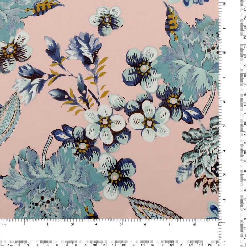 Printed Stretch Satin - LUNA - 021 - Blush