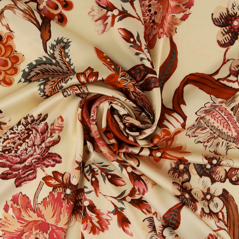 Printed Stretch Satin - LUNA - 024 - Butter